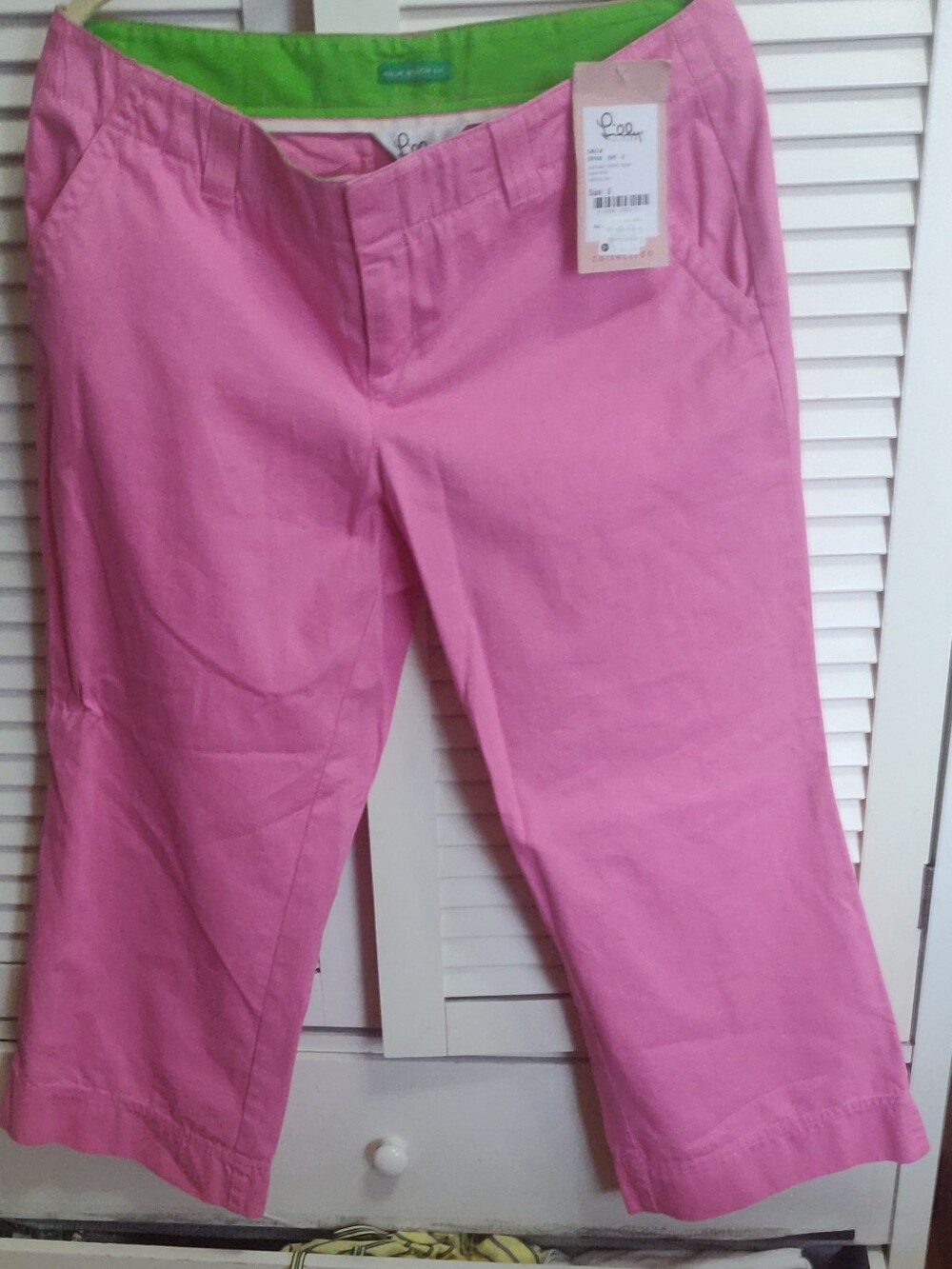 Lilly Pulitzer Preppy Capri Hibiscus Bright Pink Palm Beach Pants NWT size 8